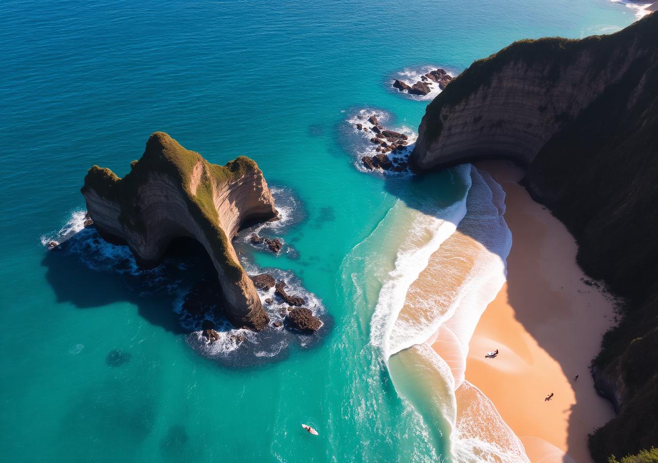 Aerial view of an Uluwatu beach